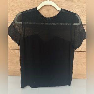 Black lace-detail Sandro shirt